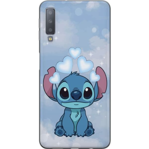 Samsung Galaxy A7 (2018) Läpinäkyvä kuori Stitch Hyppäävä Ilo - Hauska Suunnittelu Lahjalle