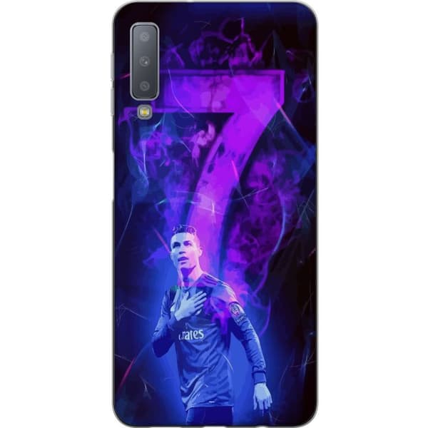 Samsung Galaxy A7 (2018) Läpinäkyvä kuori Ronaldo 7 - Jalkapallolegenda Toiminnassa Fanien Puolesta