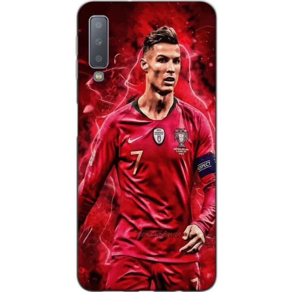 Samsung Galaxy A7 (2018) Gennemsigtig cover Ronaldo Færdigheder - CR7 Design for Ægte Fans
