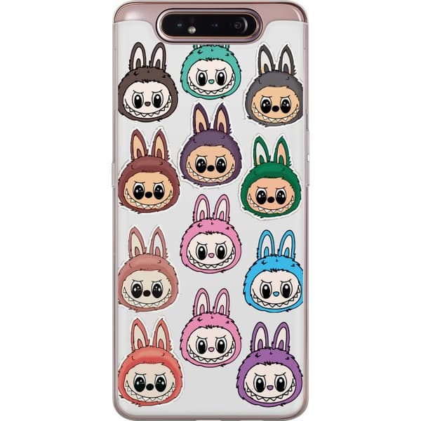 Samsung Galaxy A80 Läpinäkyvä kuori Labubu Macaron Monster - Söpö Keräilyfiguuri Tyylillä