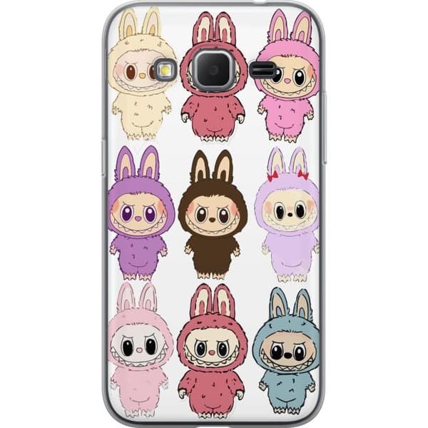 Samsung Galaxy Core Prime Gjennomsiktig deksel Labubu Pink Monster - Popkunst med Kawaii-touch