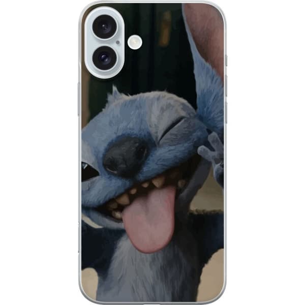 Apple iPhone 16 Plus Läpinäkyvä kuori Stitch Söpö Alien - Sininen Suosikki Ulkoavaruudesta