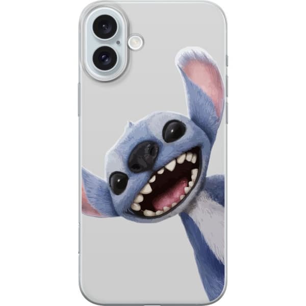 Apple iPhone 16 Plus Läpinäkyvä kuori Stitch liikkeessä - Kawaii-suunnittelu faneille ja lapsille