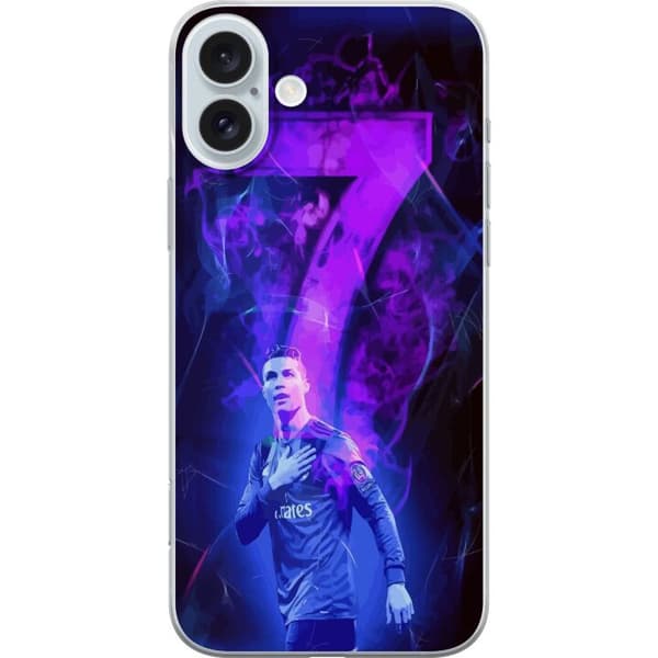 Apple iPhone 16 Plus Läpinäkyvä kuori Ronaldo 7 - Jalkapallolegenda Toiminnassa Fanien Puolesta