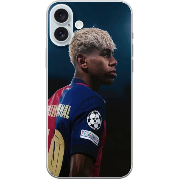 Apple iPhone 16 Plus Läpinäkyvä kuori Lamine Yamal - Barcelonan ihmelapsi fokuksessa