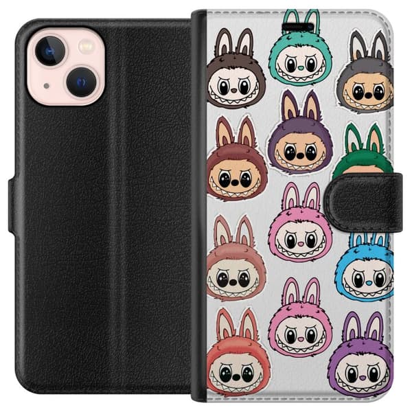 Apple iPhone 13 Plånboksfodral Labubu Macaron Monster – Söt Samlarfigur med Stil