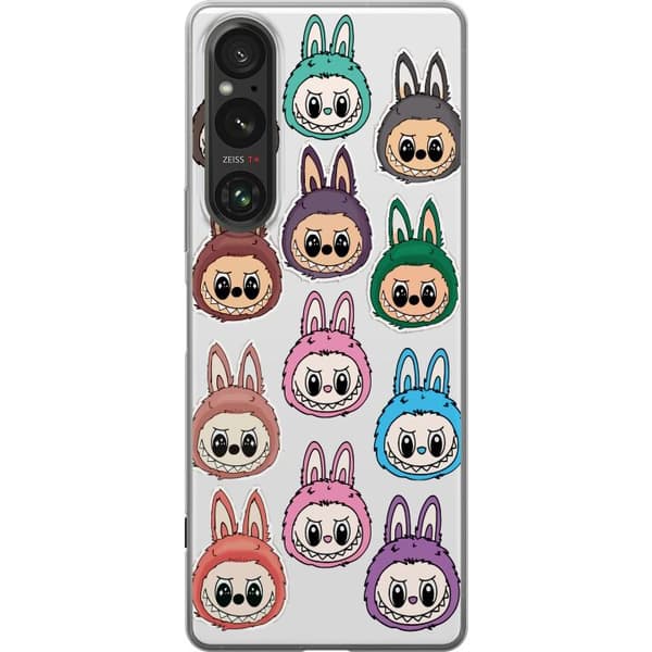 Sony Xperia 1 VI Gennemsigtig cover Labubu Macaron Monster - Nuttet Samlefigur med Stil