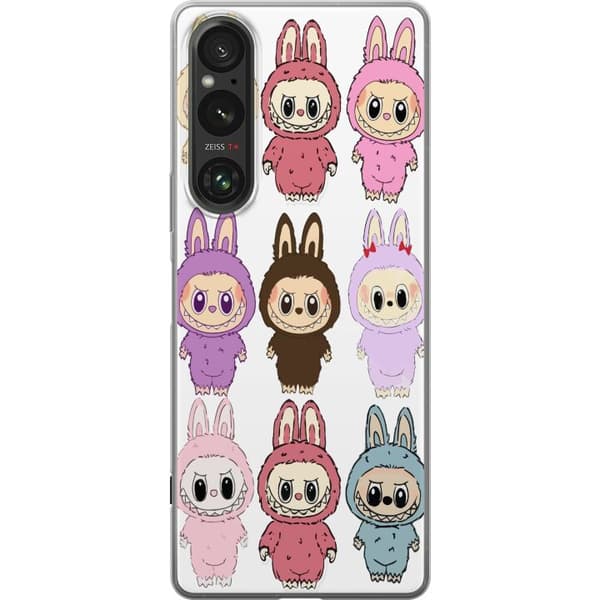 Sony Xperia 1 VI Gjennomsiktig deksel Labubu Pink Monster - Popkunst med Kawaii-touch