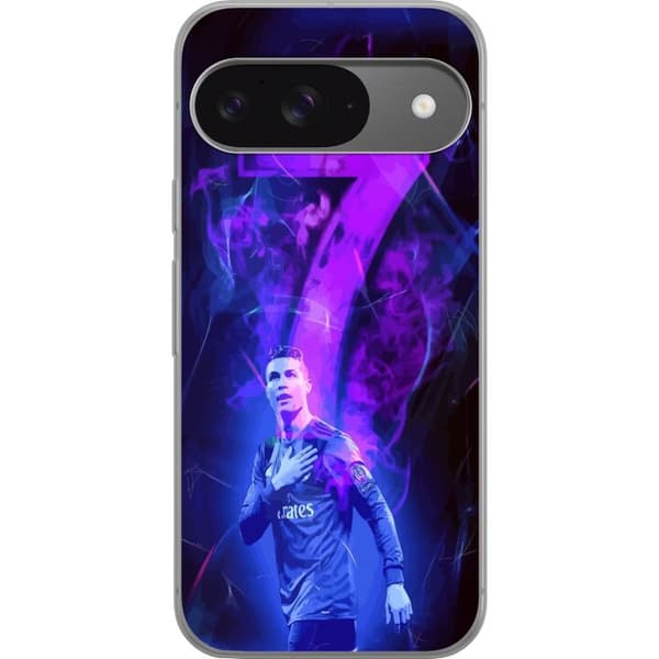Google Pixel 9 Pro Genomskinligt Skal Ronaldo 7 – Fotbollslegend i Action för Fans
