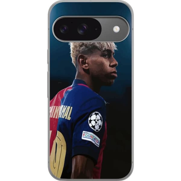 Google Pixel 9 Pro Genomskinligt Skal Lamine Yamal – Barcelonas Wonderkid i Fokus