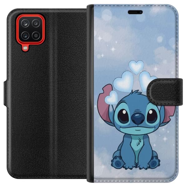 Samsung Galaxy A12 Lompakkokotelo Stitch Hyppäävä Ilo - Hauska Suunnittelu Lahjalle