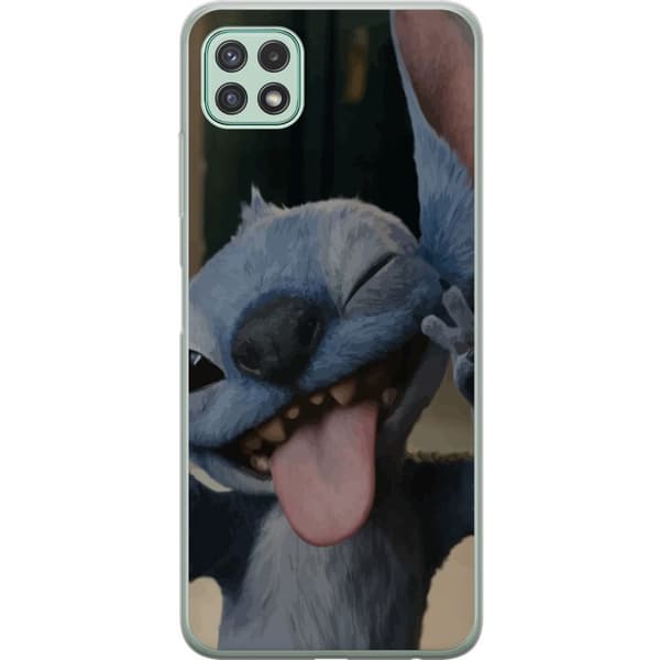Samsung Galaxy A22 5G Läpinäkyvä kuori Stitch Söpö Alien - Sininen Suosikki Ulkoavaruudesta