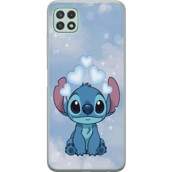 Samsung Galaxy A22 5G Läpinäkyvä kuori Stitch Hyppäävä Ilo - Hauska Suunnittelu Lahjalle