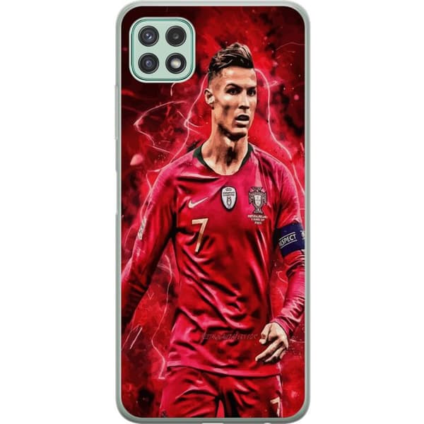 Samsung Galaxy A22 5G Gennemsigtig cover Ronaldo Færdigheder - CR7 Design for Ægte Fans