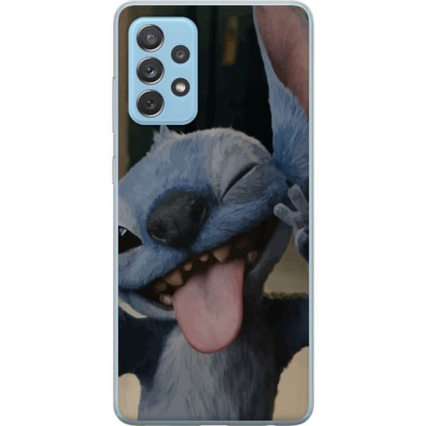 Samsung Galaxy A52 5G Läpinäkyvä kuori Stitch Söpö Alien - Sininen Suosikki Ulkoavaruudesta
