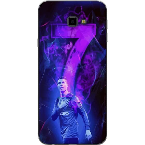 Samsung Galaxy J4+ Läpinäkyvä kuori Ronaldo 7 - Jalkapallolegenda Toiminnassa Fanien Puolesta