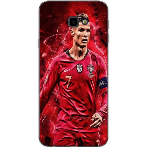 Samsung Galaxy J4+ Läpinäkyvä kuori Ronaldon Taidot - CR7 Suunnittelu Aidolle Kannattajalle