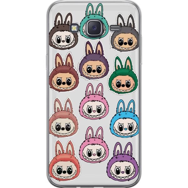 Samsung Galaxy J5 Gennemsigtig cover Labubu Macaron Monster - Nuttet Samlefigur med Stil