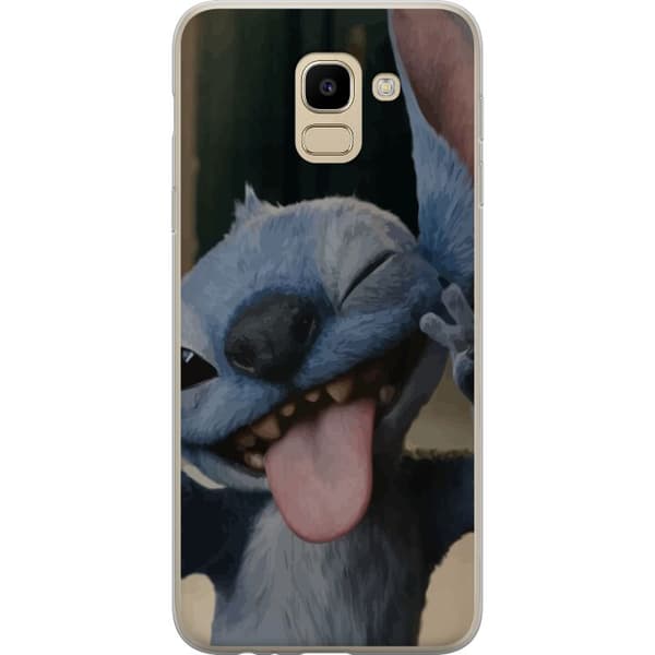 Samsung Galaxy J6 Gennemsigtig cover Stitch Sød Alien - Blå Favorit fra Ydre Rummet