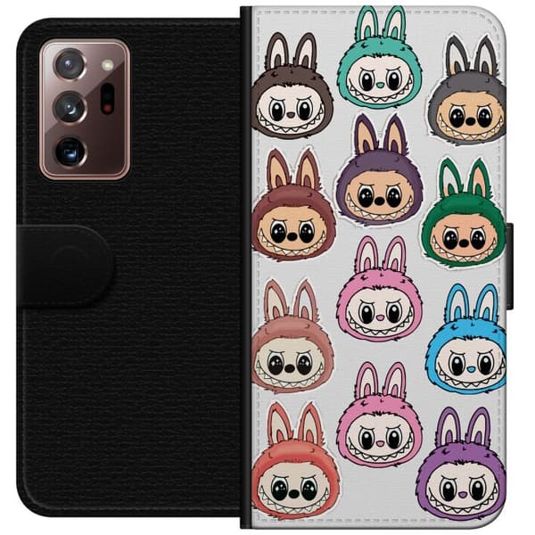 Samsung Galaxy Note20 Ultra Lompakkokotelo Labubu Macaron Monster - Söpö Keräilyfiguuri Tyylillä