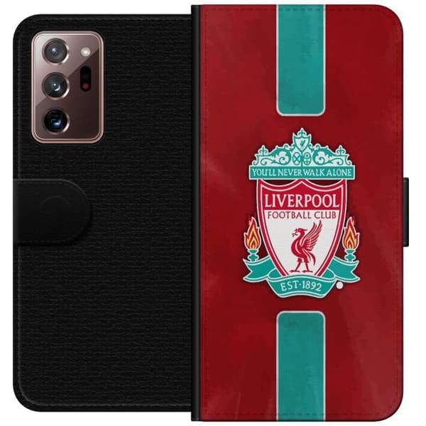 Samsung Galaxy Note20 Ultra Tegnebogsetui Liverpool FC - Klassisk Fodboldstolthed i Rødt