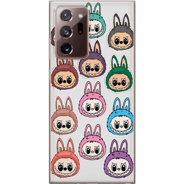 Samsung Galaxy Note20 Ultra Gennemsigtig cover Labubu Macaron Monster - Nuttet Samlefigur med Stil