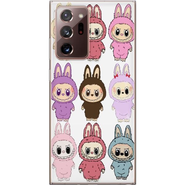 Samsung Galaxy Note20 Ultra Läpinäkyvä kuori Labubu Pink Monster - Popkulttuuri Kawaii-kosketuksella