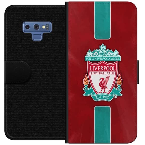 Samsung Galaxy Note9 Tegnebogsetui Liverpool FC - Klassisk Fodboldstolthed i Rødt