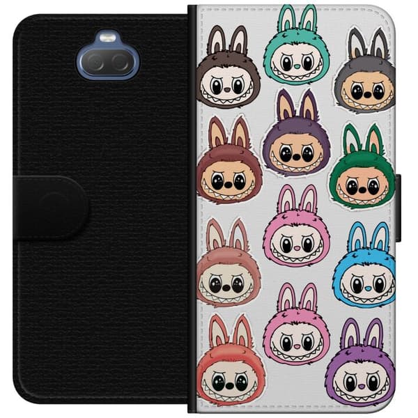 Sony Xperia 10 Plånboksfodral Labubu Macaron Monster – Söt Samlarfigur med Stil