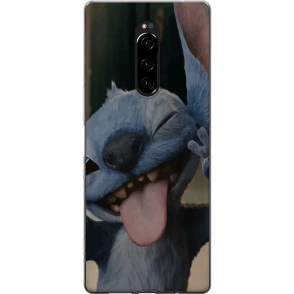 Sony Xperia 1 Läpinäkyvä kuori Stitch Söpö Alien - Sininen Suosikki Ulkoavaruudesta