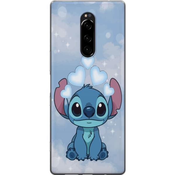Sony Xperia 1 Gennemsigtig cover Stitch Hoppende Glæde - Sjovt Design til Gave
