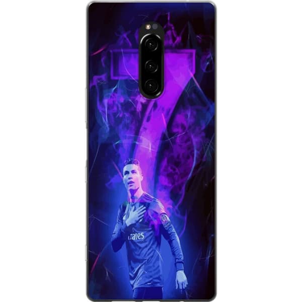 Sony Xperia 1 Gennemsigtig cover Ronaldo 7 - Fodboldlegende i Handling for Fans