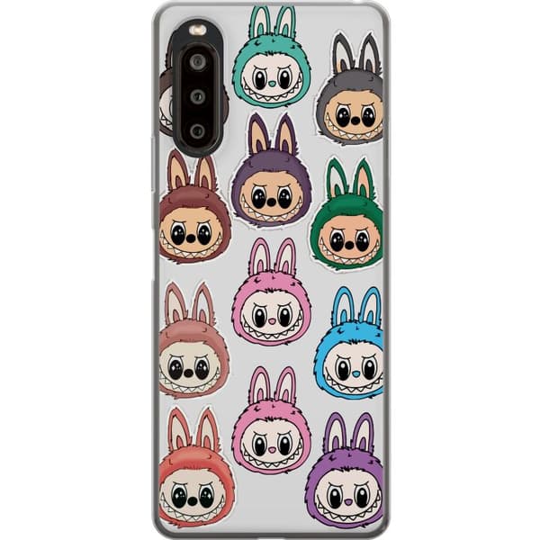 Sony Xperia 10 II Läpinäkyvä kuori Labubu Macaron Monster - Söpö Keräilyfiguuri Tyylillä