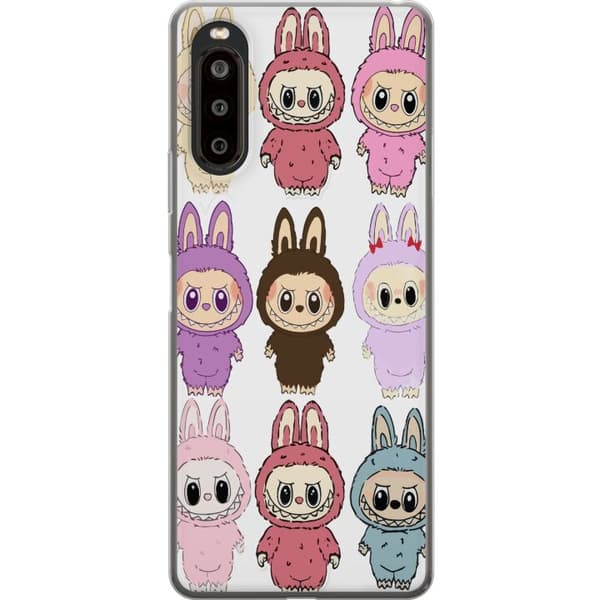 Sony Xperia 10 II Gjennomsiktig deksel Labubu Pink Monster - Popkunst med Kawaii-touch