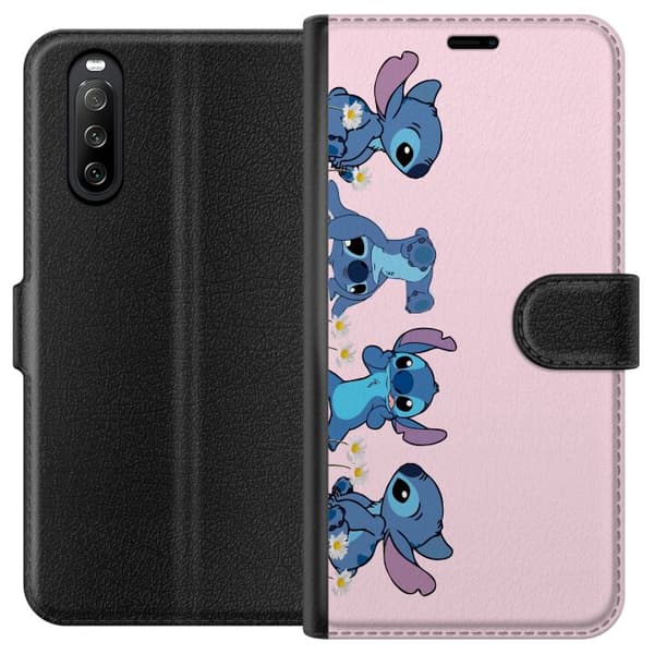 Sony Xperia 10 III Tegnebogsetui Stitch Grin & Leg – Perfekt til Telefoncovers eller Plakater
