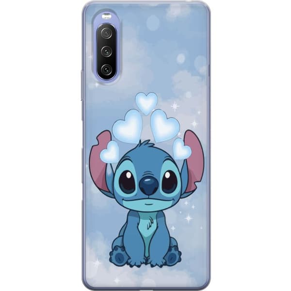 Sony Xperia 10 III Gennemsigtig cover Stitch Hoppende Glæde - Sjovt Design til Gave