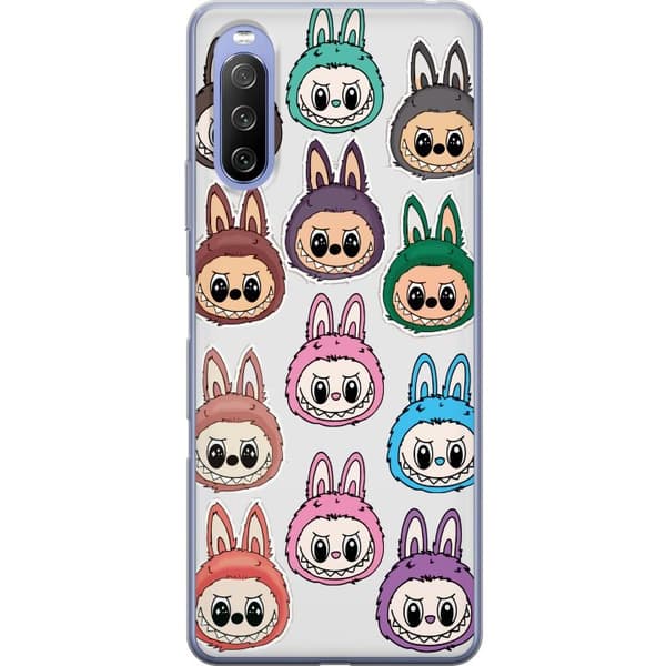 Sony Xperia 10 III Gennemsigtig cover Labubu Macaron Monster - Nuttet Samlefigur med Stil