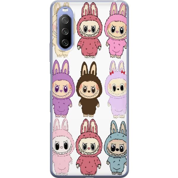 Sony Xperia 10 III Genomskinligt Skal Labubu Pink Monster – Popkonst med Kawaii-touch
