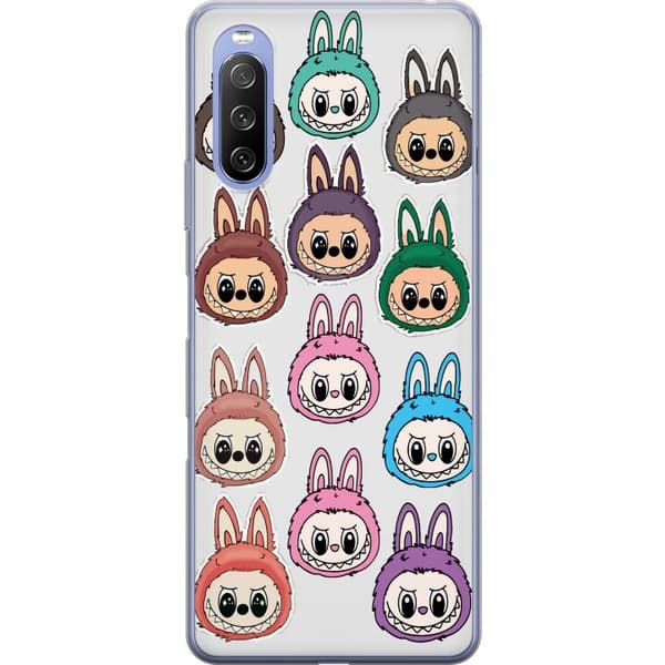 Sony Xperia 10 III Lite Gennemsigtig cover Labubu Macaron Monster - Nuttet Samlefigur med Stil