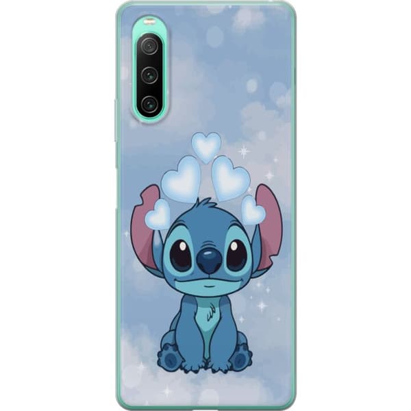 Sony Xperia 10 IV Gjennomsiktig deksel Stitch Hoppande Gled - Morsomt Design for Gave