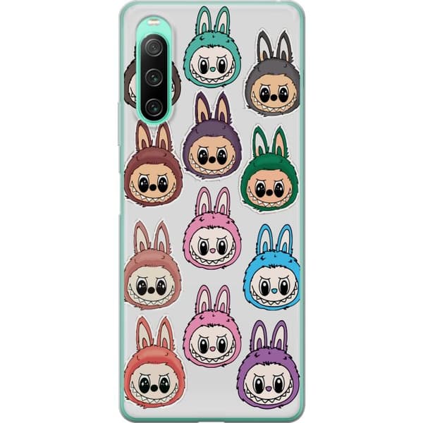 Sony Xperia 10 IV Genomskinligt Skal Labubu Macaron Monster – Söt Samlarfigur med Stil