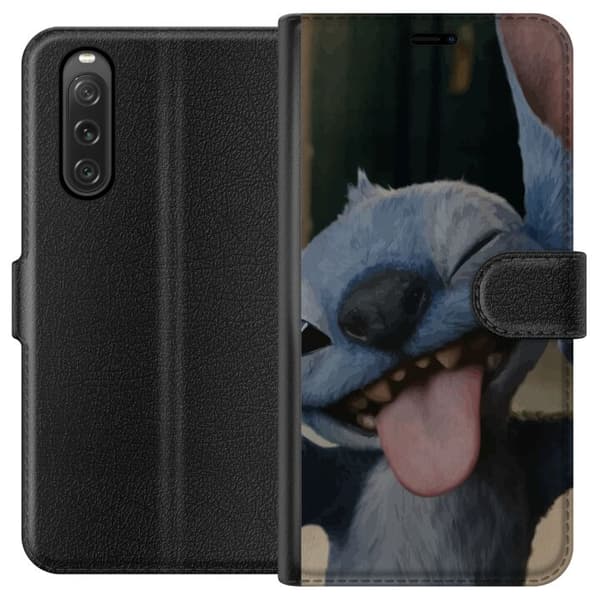 Sony Xperia 10 V Lommeboketui Stitch Søt Alien - Blå Favoritt fra Ytre Rommet