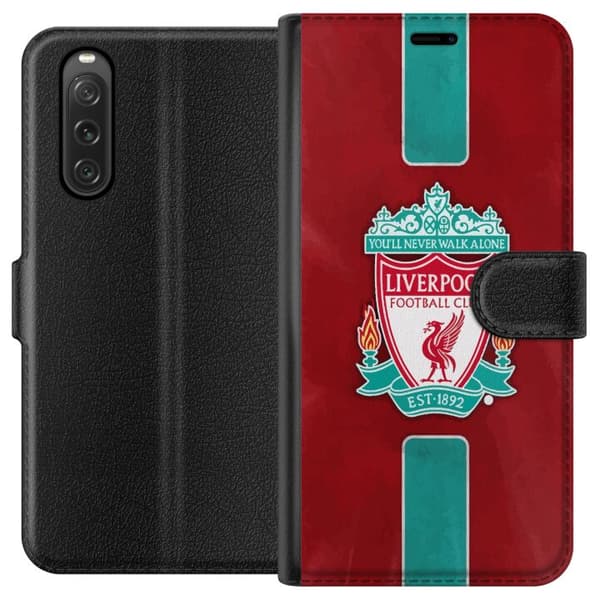 Sony Xperia 10 V Lommeboketui Liverpool FC - Klassisk Fotballstolthet i Rødt