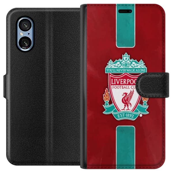 Sony Xperia 10 VI Plånboksfodral Liverpool FC – Klassisk Fotbollsstolthet i Rött