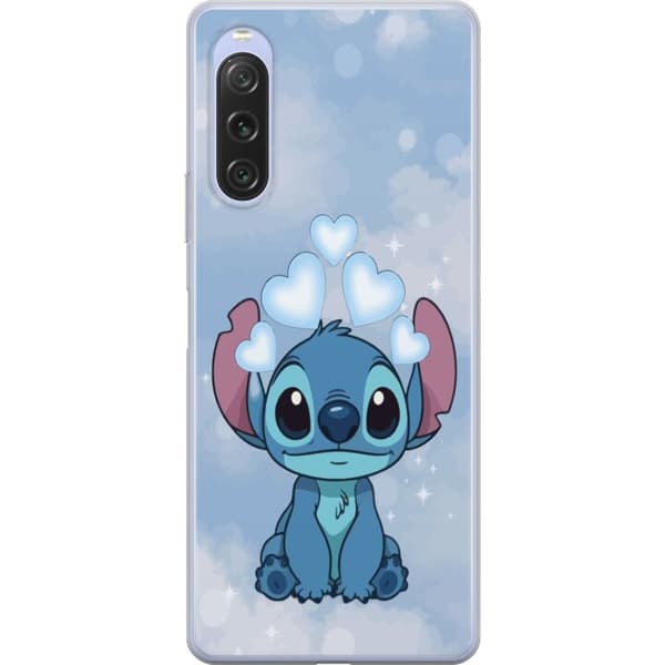 Sony Xperia 10 V Gjennomsiktig deksel Stitch Hoppande Gled - Morsomt Design for Gave