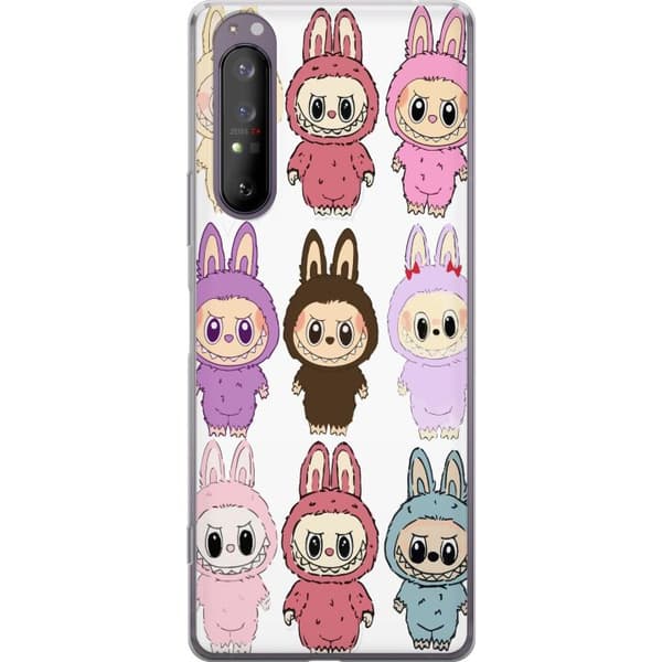 Sony Xperia 1 II Gennemsigtig cover Labubu Pink Monster - Popkunst med Kawaii-touch
