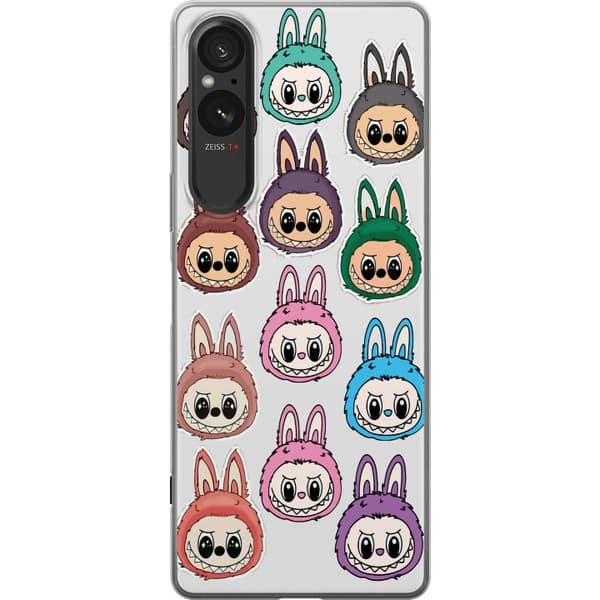 Sony Xperia 10 VI Gennemsigtig cover Labubu Macaron Monster - Nuttet Samlefigur med Stil