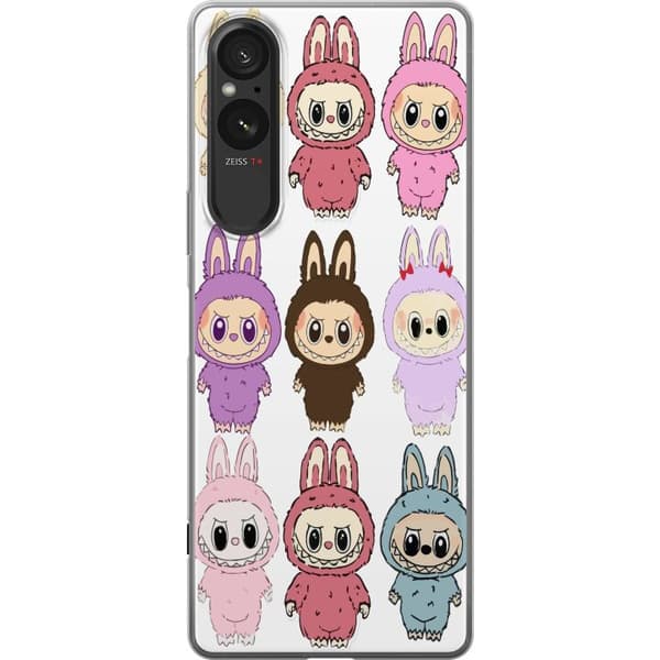 Sony Xperia 10 VI Genomskinligt Skal Labubu Pink Monster – Popkonst med Kawaii-touch