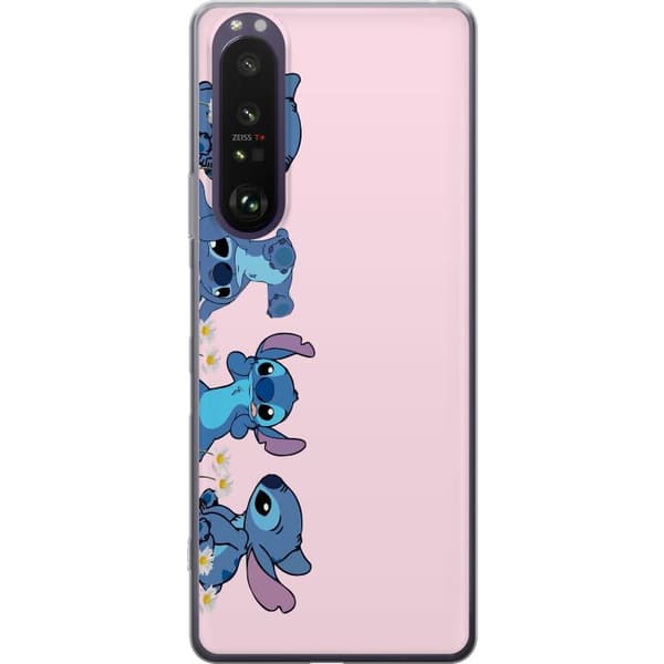 Sony Xperia 1 III Genomskinligt Skal Stitch Skratt & Bus – Perfekt för Mobilskal eller Poster