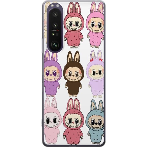 Sony Xperia 1 III Gjennomsiktig deksel Labubu Pink Monster - Popkunst med Kawaii-touch